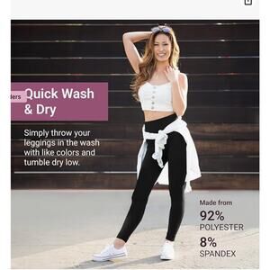 2 Pr SATINA High Waisted Full Length Tummy Control Leggings Plus Size Stretchy